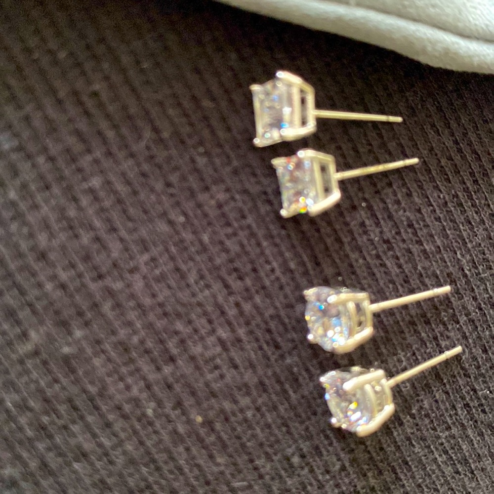 Cubic Zirconia studs for pierced ears